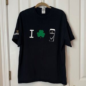 Guinness Black Tee with Shamrock and Pint Icons
